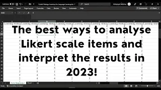 The best way to analyze LIKERT SCALE and INTERPRET the results