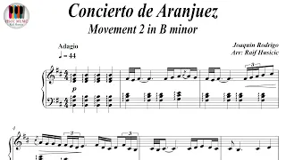 Concierto de Aranjuez, Movement 2 in B minor - Joaquin Rodrigo, Piano Sheet Music