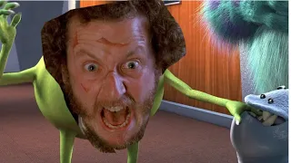 Mike wazowski gets bitten, but it's marv from home alone's scream