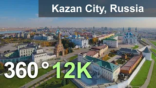 Kazan, Russia. Capital of the Republic of Tatarstan. Aerial 360 video in 12K