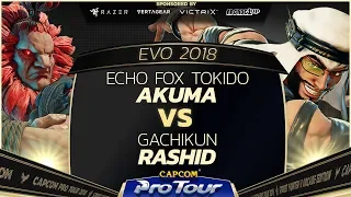 Echo Fox Tokido (Akuma) vs Gachikun (Rashid) - EVO 2018 - Top 8 - SFV - CPT 2018