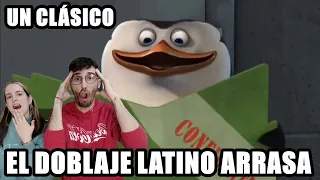 ESPAÑOLES REACCIONAN A DOBLAJE LATINO VS ESPAÑOL LOS PINGUINOS DE MADAGASCAR