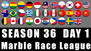 Marble Race League Season 36 Day 1 Marble Race in Algodoo / Marble Race King