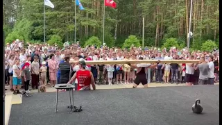 Ломание деревянного бруса на плечах.Халаджи.Д