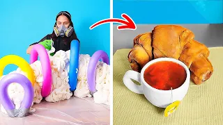 DIY Croissant Sofa And Tea Cup Styled Table 😍 Furniture Designs For Real Foodie