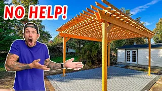 Building a GIANT Pergola ALONE!