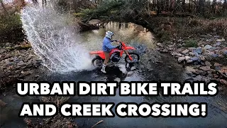 Kawasaki KLX300 Urban Dirt Bike Trails & Creek Crossing!