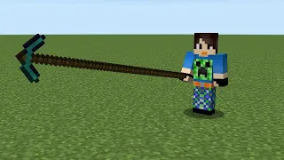 I crafted a really long pickaxe!