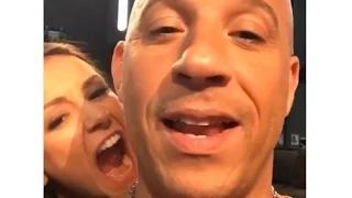 Nina Dobrev Bites Vin Diesel From Back