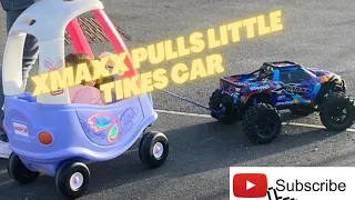 Traxxas Xmaxx 8s pulls little tikes car