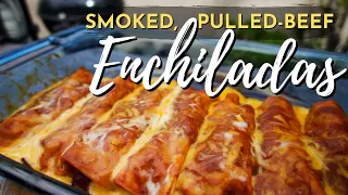 Smoked Beef Enchiladas with Home-Made Enchilada Sauce | Using Weber Jumbo Joe | SJ COOKS