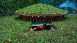 Girl Living Off The grid Built the Most Secret Round Underground Grass Roof House