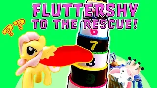 My Little Pony Fluttershy Plays the Layer Cake Game to Find Pua! W/ Moana & Rainbow Dash