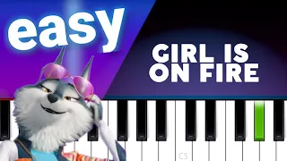 Girl On Fire - Sing 2, Alicia Keys EASY PIANO TUTORIAL