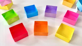 折り紙 1枚だけで作れる！ 簡単 可愛い 箱 折り方 Origami Easy Cute Box 종이접기 상자 折纸 盒子 оригами коробка