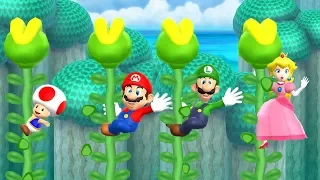 Mario Party 9 Garden Battle -  Toad vs Mario vs Luigi vs Peach| Cartoons Mee