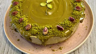 PISTACHIO CHEESECAKE-No Bake pistachio cheesecake /recipe in Description