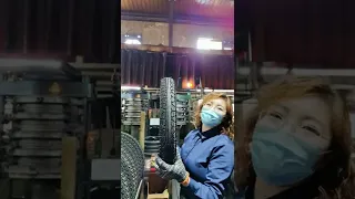 In motorcycle tire factory