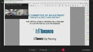 Committee of Adjustment, Public Hearing, Toronto and East York, November 3, 2021 (PM)