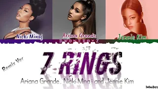 Ariana Grande - 7  RING FEAT. Nicki Minaj & Jennie Kim (Color Coded  Lyrics)