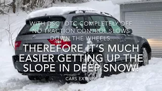 BMW‘s DSC | DTC On VS Off in Depp Snow on A 20% Slope | xDrive | 2004 BMW X3 3.0d E83