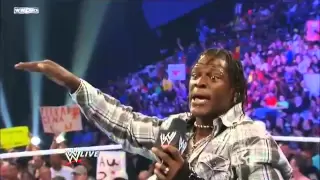 WWE - R-truth get's got by little jimmy. (the segment also has miz and christian in it)