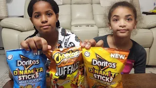 Doritos and Cheetos has new chips, so we tried them