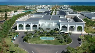 Drone footage from entrance of Ocean El Faro Resort, Punta Cana, DR (11-2019)