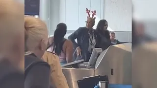 Angry Woman THROWS Computer at American Airlines Agent in Miami International Airport | NBC 6 News