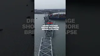 Drone footage shows collapsed Baltimore bridge