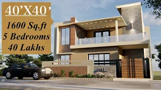 40X40 Duplex House Design | 1600 Sqft House | 5bhk house design | 40X40 Ghar Ka Naksha