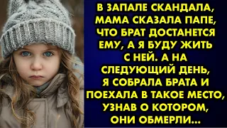 В запале скандала мама сказала папе что брат достанется ему а я буду жить с ней. А на следующий день