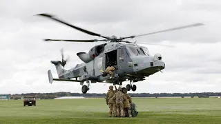 AgustaWestland AW159 Wildcat Helicopter Lands in Bishampton, Worcestershire Backgarden