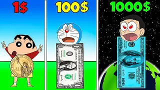 Shinchan vs Nobita Money Race Challenge 😎😍|| 🤣Funny Game