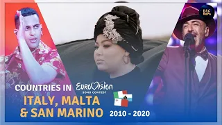 Countries in Eurovision | Italy, Malta & San Marino - Tops (2010-2020)