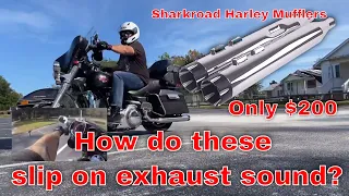 Slip on exhaust for Harley Davidson, how the Amazon Sharkroads sounds!