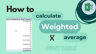 Excel Pivot Table: How to Calculate Weighted Average