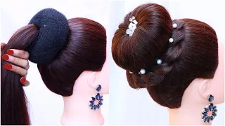 Easy Simple wedding bun hairstyle - Easy High bun | bun hairstyle | juda hairstyle for women