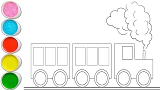 Learn to Color and Painting Train to Children