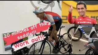 ALBERTO CONTADOR 20 minutes off the saddle climbing workout with bike trainer.