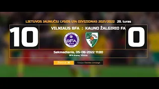 BFA Vilnius - ŽALGIRIS Kaunas 10:0 (I k.) LJL U14 2022 06 05