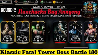 Klassic Fatal Tower Bosses Battle 180 Fight + Reward | Nunchucku Bug | MK Mobile