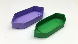 How to Make Paper Boat Box Easy | Paper Craft Boat | Origami Canoe | Making Origami Boat That Floats