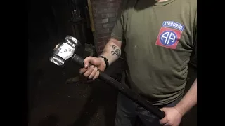 Forging a 10 pound sledgehammer by hand