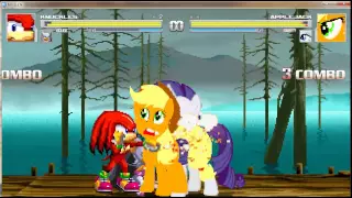 MUGEN KNUCKLES [ME] AND ROUGE VS APPLE JACK AND RARITY 2015