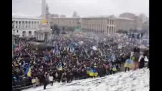 Євромайдан співає гімн України 8 грудня 2013