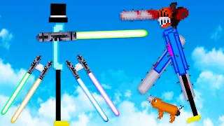We Battle Chainsaw Man and Lightsaber Man in People Playground!