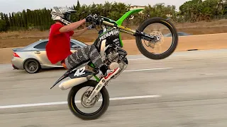 Dirt Bike Wheelie On FREEWAY - Buttery Vlogs Ep65