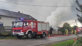 Pożar stodoły w miejscowości Chociw - W akcji 7 zastępów straży pożarnej