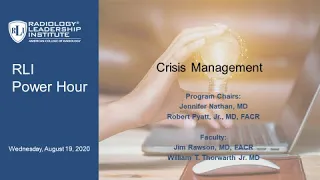 August 2020 Power Hour Webinar – Crisis Management